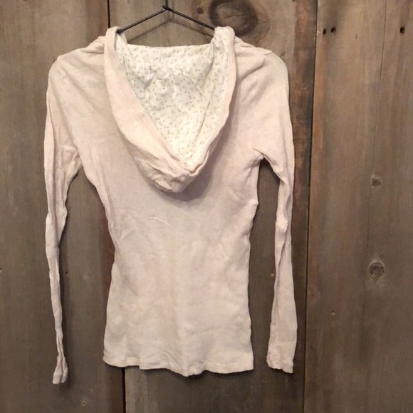 Aeropostale Fitted Hooded Ribbed Top in Oatmeal Size Large Juniors - Picture 2 of 9